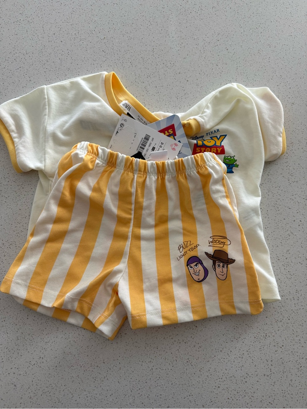 Zara H&M Yellow & White Girls Two-Piece Swim Set